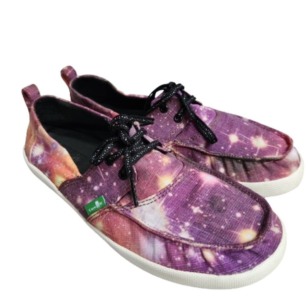 Sanuk Galaxy Offshore Boat Shoes Sidewalk Surfers Lace Up Size 5